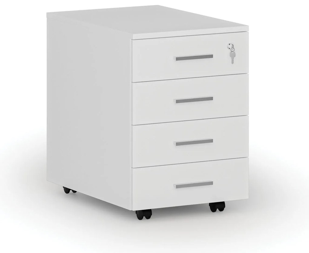 Kancelársky mobilný kontajner SEGMENT, 4 zásuvky, biela