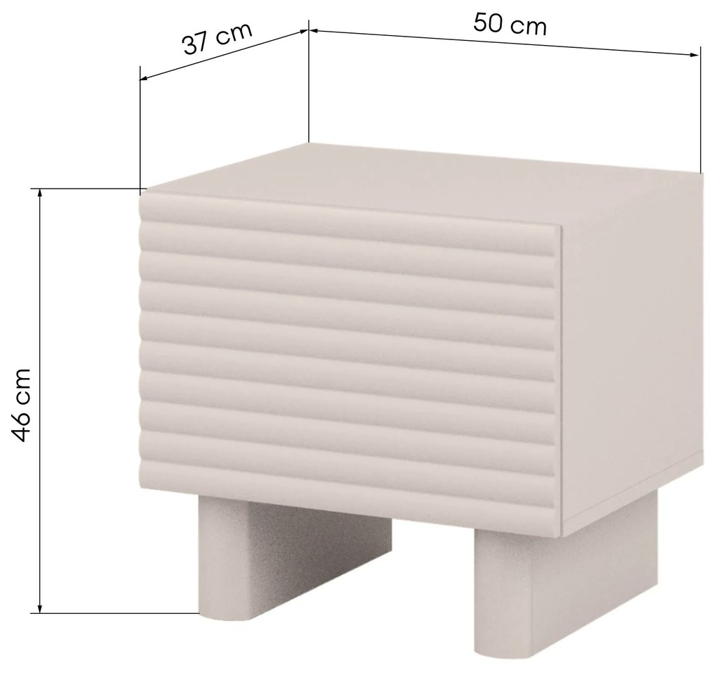 Noční stolek LUMO 50 cm kašmír