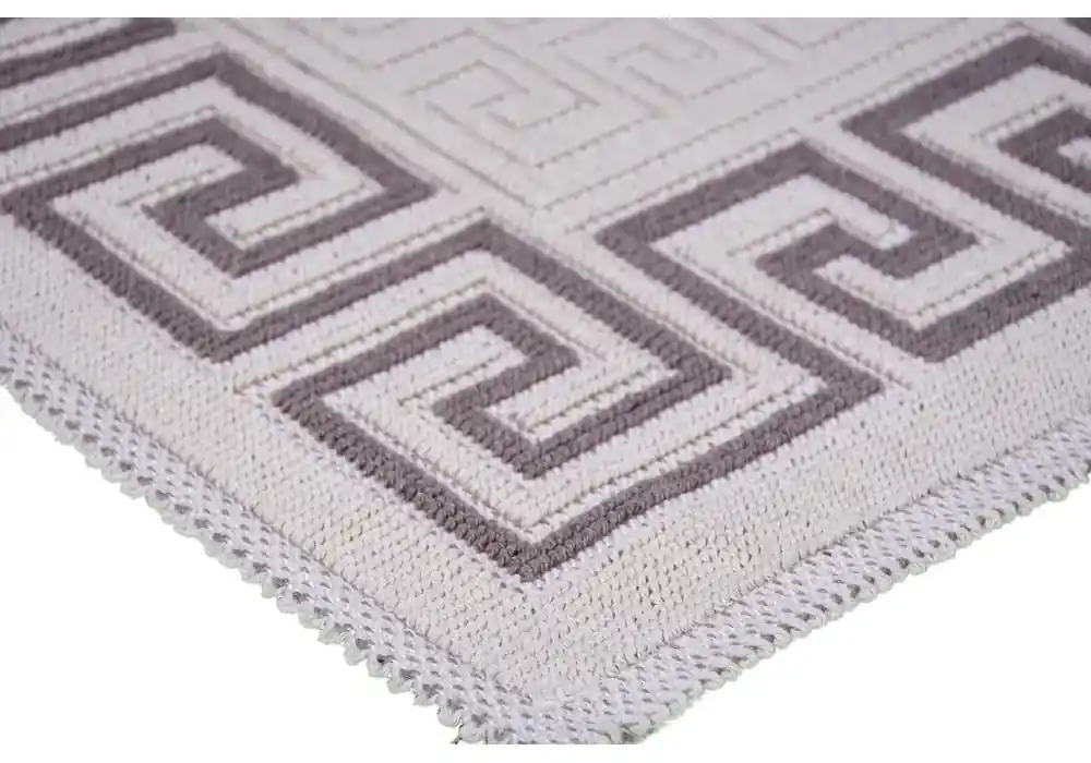 Sivo-béžový bavlnený koberec Vitaus Versace, 80 × 200 cm | BIANO