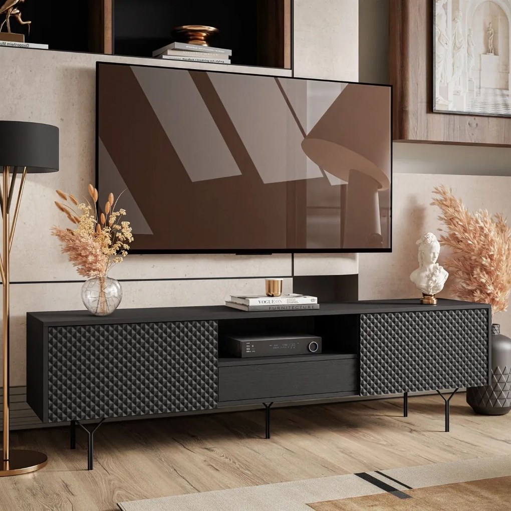 TV STOLÍK KAREEM ČIERNY 180 cm