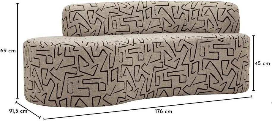 Béžová pohovka z textílie buklé 176 cm Nairobi – Mauro Ferretti