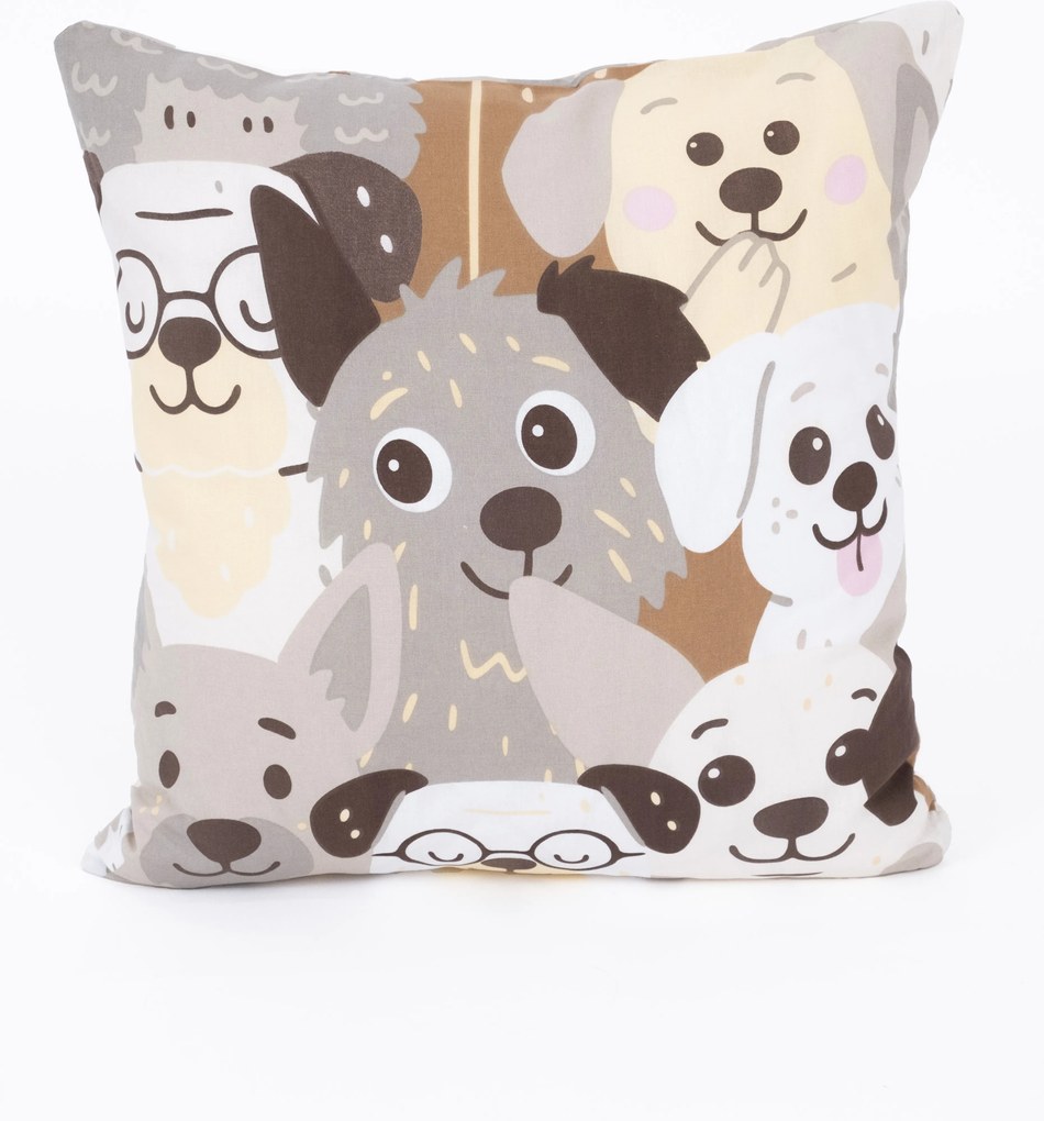Bavlnená obliečka na vankúš Renforcé 40 × 40 cm - Psie invázie