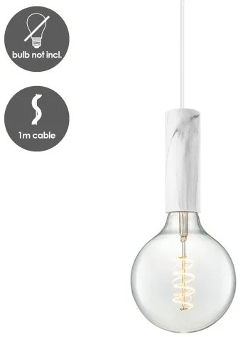 Luster na lanku SAGA 1xE27/40W/230V mramorová