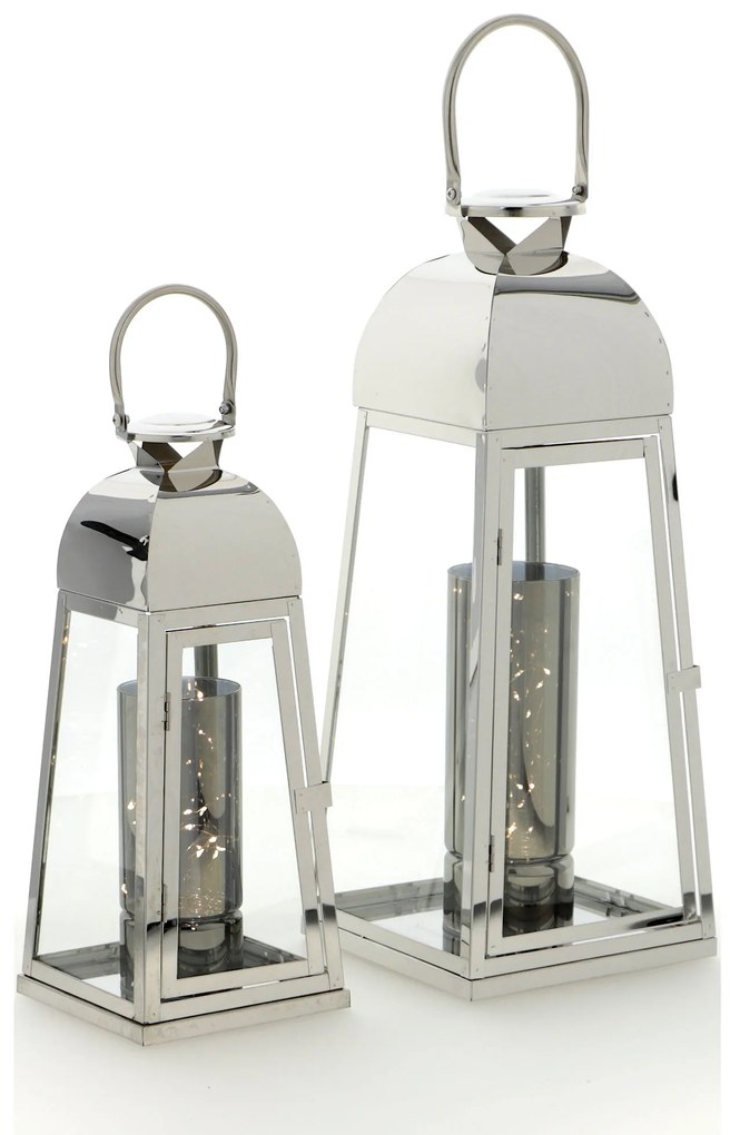 Dekorstudio Sada strieborných lampášov GLAMOUR 40cm,53cm