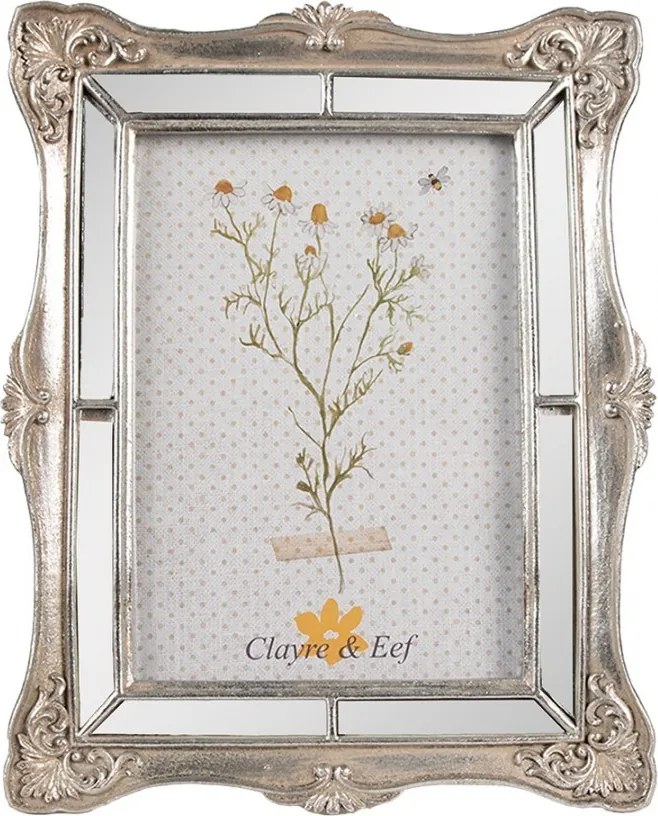 Strieborný antik fotorámik so zrkadlami Oblique - 20*2*24 cm / 13*18 cm