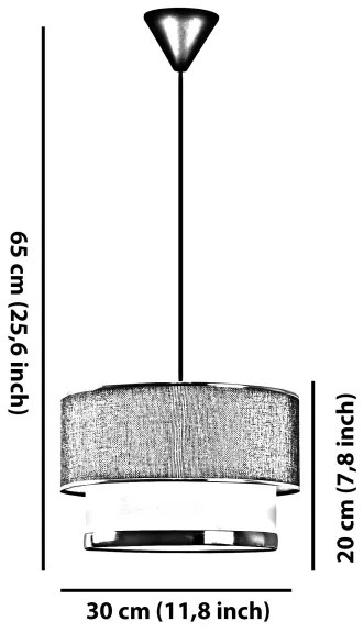 Závesný luster na kábli ECHO 1xE27/60W/230V čierna/krémová