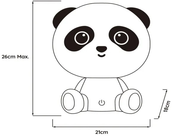 Lucide 71593/03/30 - LED Stmievateľná detská lampička DODO LED/3W/5V panda