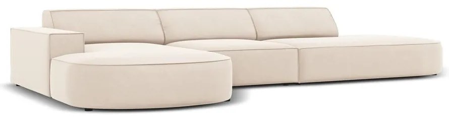Béžová zamatová rohová pohovka (ľavý roh) Jodie - Micadoni Home