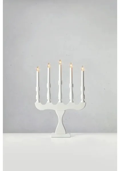 Markslöjd 706278 - Vianočný svietnik SVANEHOLM 5xE10/3W/230V borovica/biela