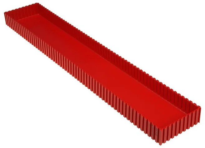 Plastová krabička na náradie 35-100x600 mm, červená