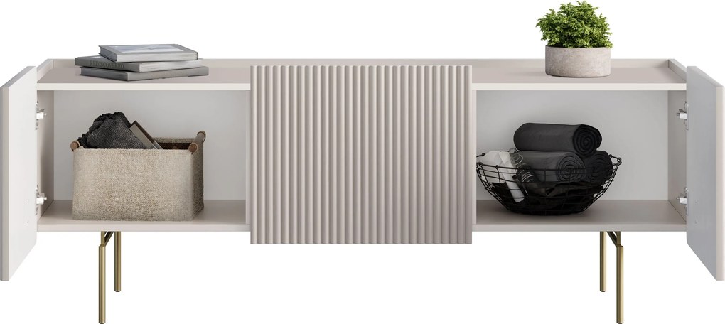 TV stolík Malmi 150 cm - kašmírová / zlatá