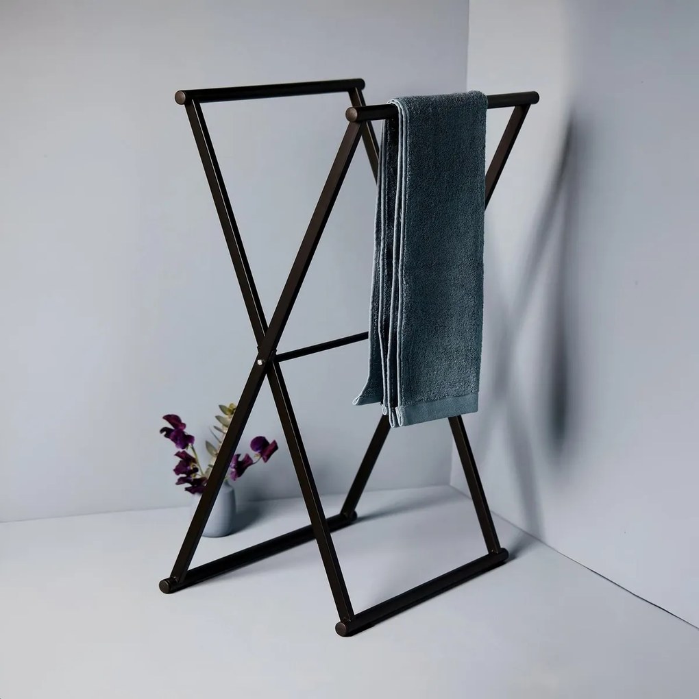 Wenko LAVA skladací vešiak na uteráky – čierny