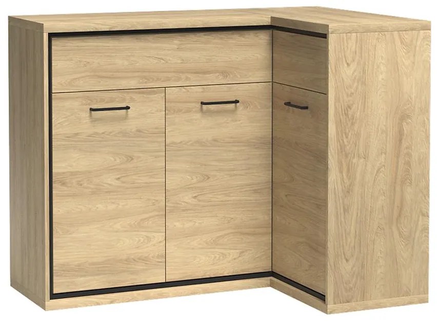Komoda Rohová M15 Mediolan Natural Hikora