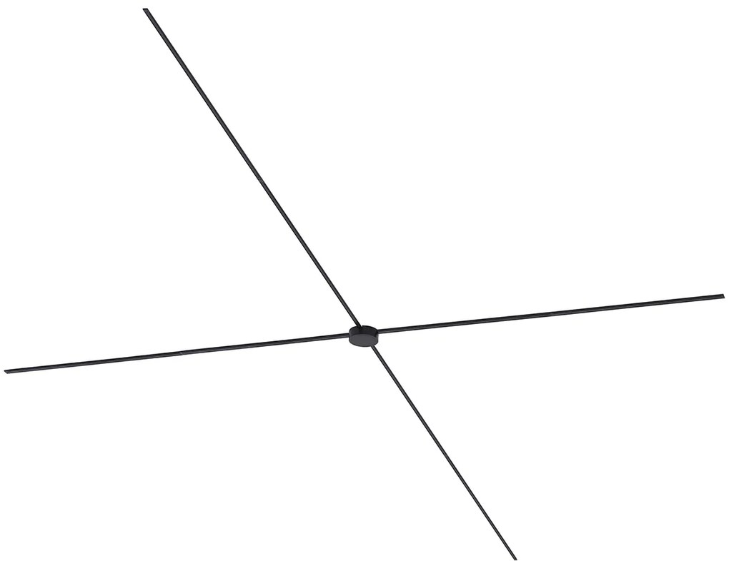 Moderný koľajnicový systém osvetlenia, čierny, 1-fázový, 800 cm, s okrúhlym zdrojom napájania - Magnetic