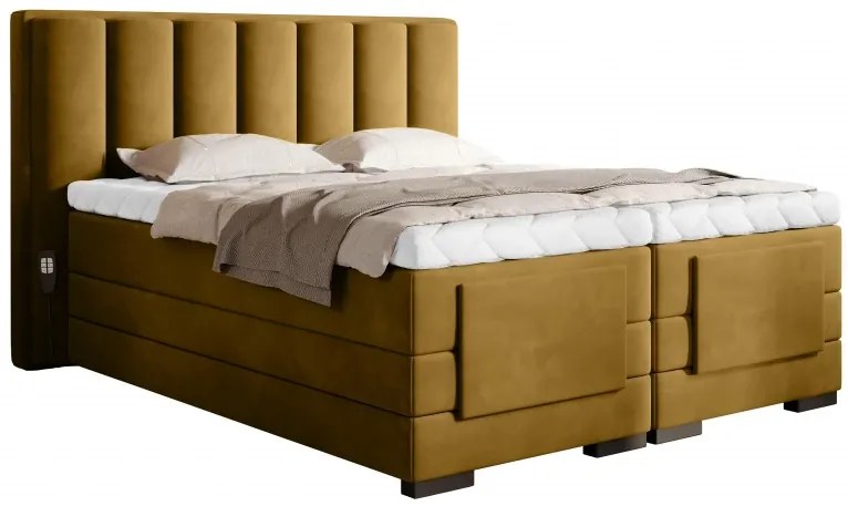 Kontinentálna posteľ VENETA boxspring s elektrickým polohovaním 200X180, šedá (Sola 04)