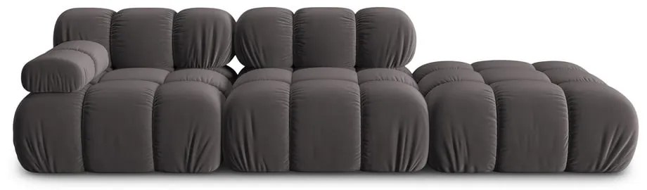 Tmavosivá zamatová pohovka 282 cm Bellis – Micadoni Home