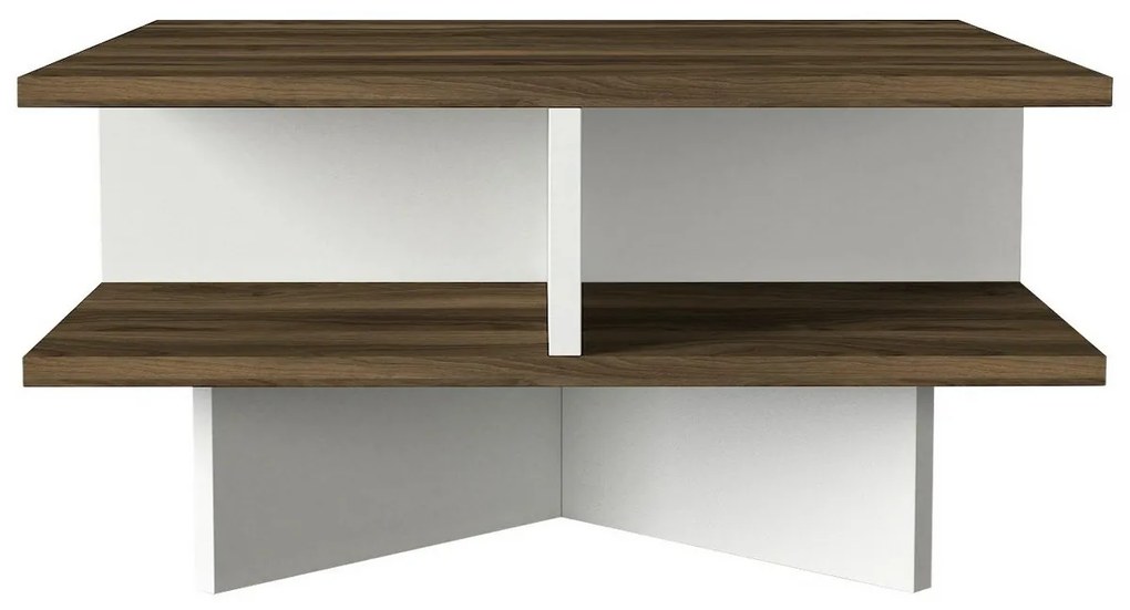 Kávový stolík Hampton White a Walnut