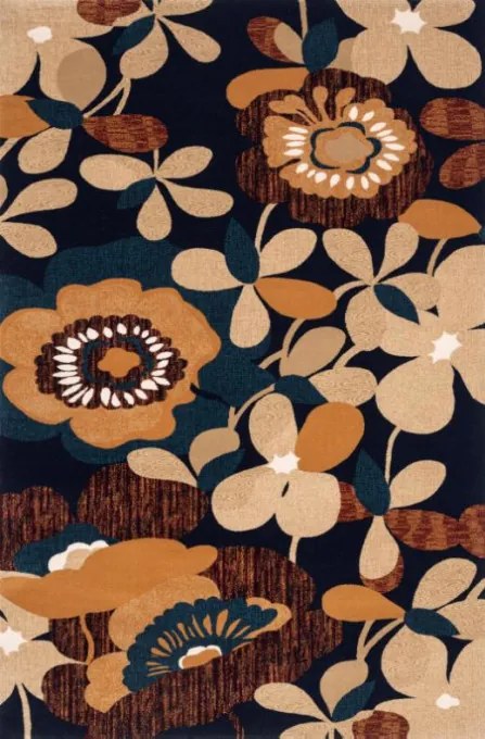 Koberec Agnella Agnus Flowery modrý / béžový