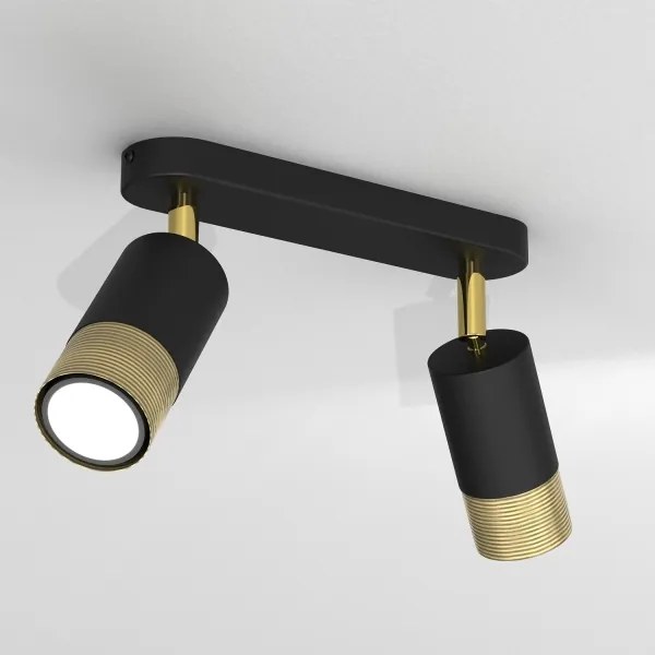 Bodové svietidlo LINK 2xGU10/8W/230V čierna/mosadz