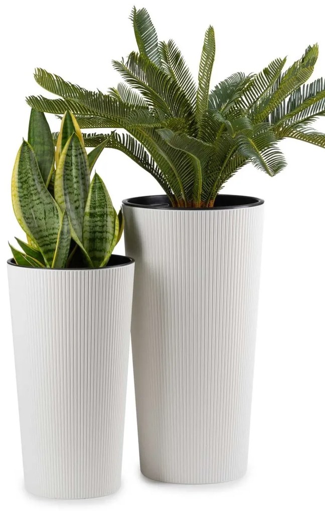 Súprava 2 kvetináčov URBANICA ECO biela