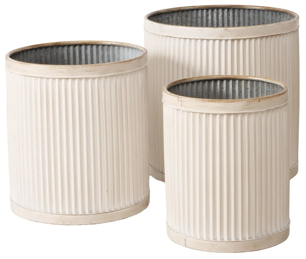Plechový obal na kvetináč Jordan - set 3ks