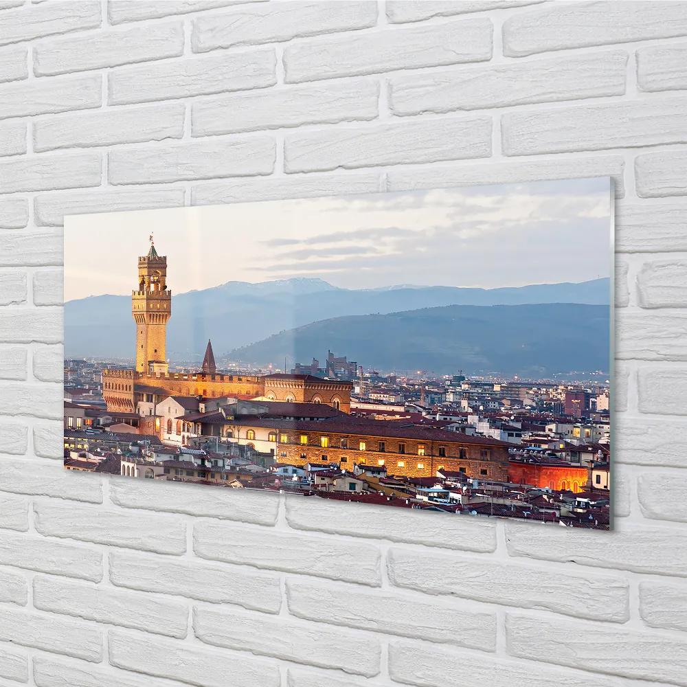 Obraz na akrylátovom skle Italy castle sunset panorama 100x50 cm