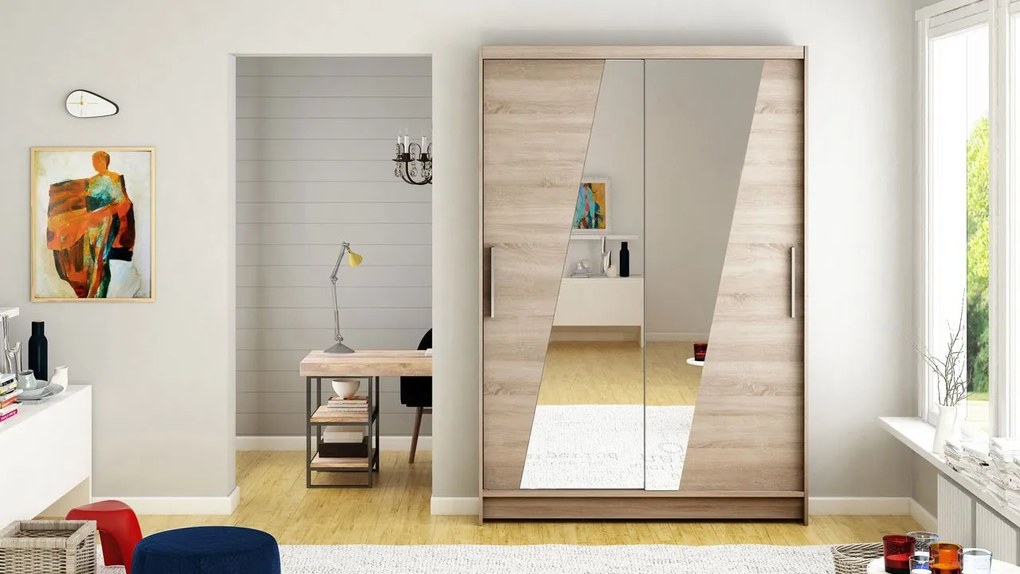Posuvná skriňa Ada VIII, Farby: kašmír, Osvetlenie: osvetlenie LED RGB - farebné