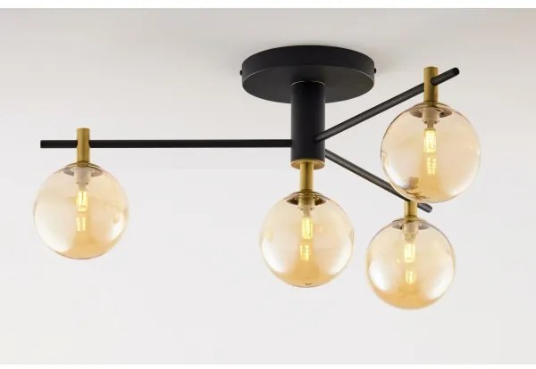 Jupiter 2031 - Prisadený luster FIGARO 4xG9/10W/230V čierna/zlatá/béžová