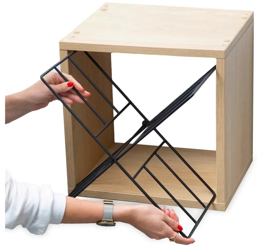 Regál na víno v dekore jaseňa v prírodnej farbe počet fliaš 12 36,5x36x29 cm Macon – Compactor