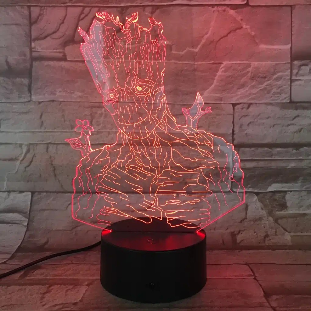 3Dmix 3DL-CRK040 – 3D LED nočná lampa - Groot (Grút) (Crack základňa)