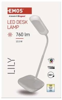 LED stolová lampa LILY biela