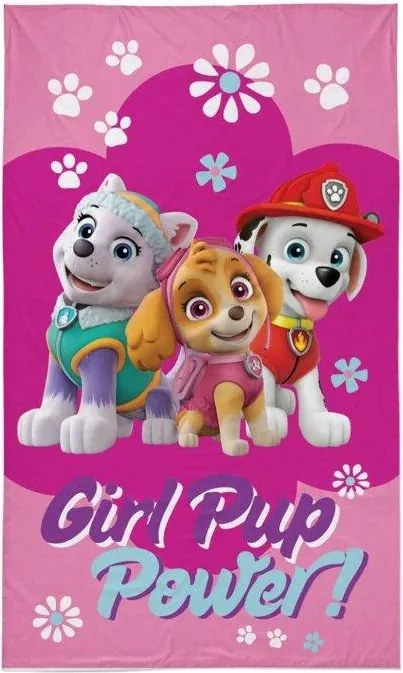 Detexpol Bavlnený froté uterák 30x50 cm - Labková patrola "Girl Pup Power"