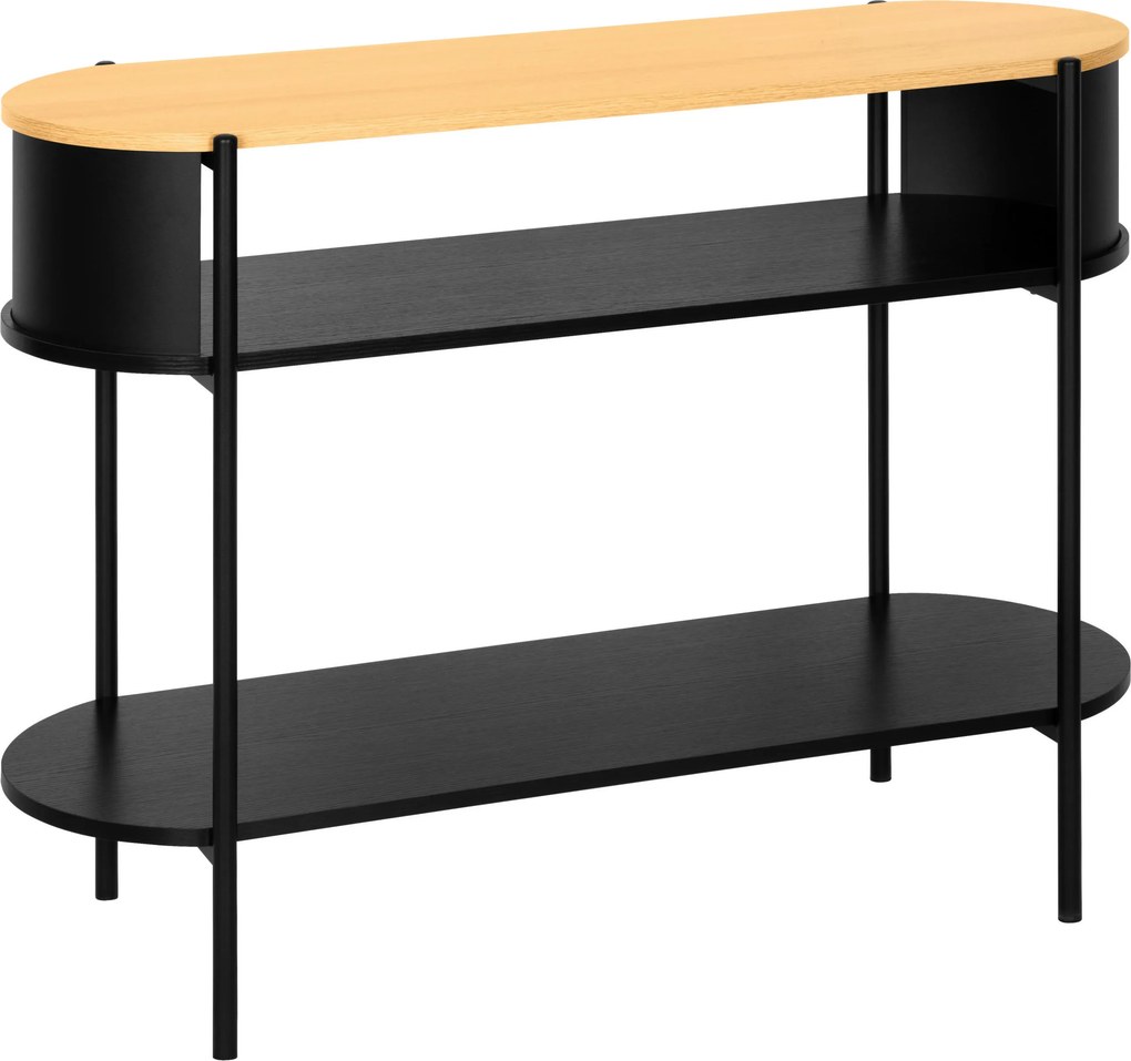 XXXLutz KONZOLOVÝ STOLÍK, prírodná farba, čierna, kov, kompozitné drevo, 100/39/76 cm Xora - Online Only obývacie izby - 007968035003