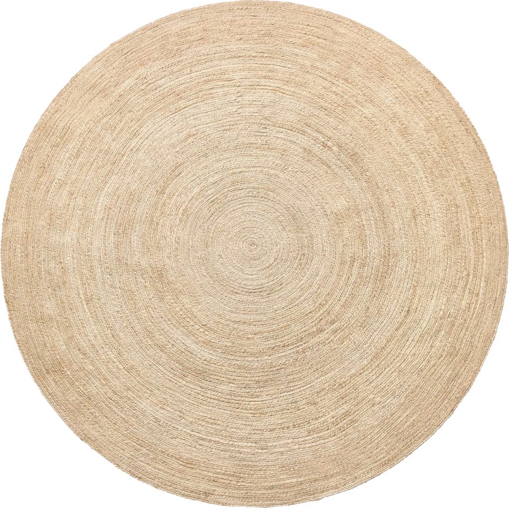 Ručne viazaný kusový koberec Rhea J-11 Natural kruh, 180x180 (priemer) kruh, béžová, chodba / predsieň, Diamond Carpets India