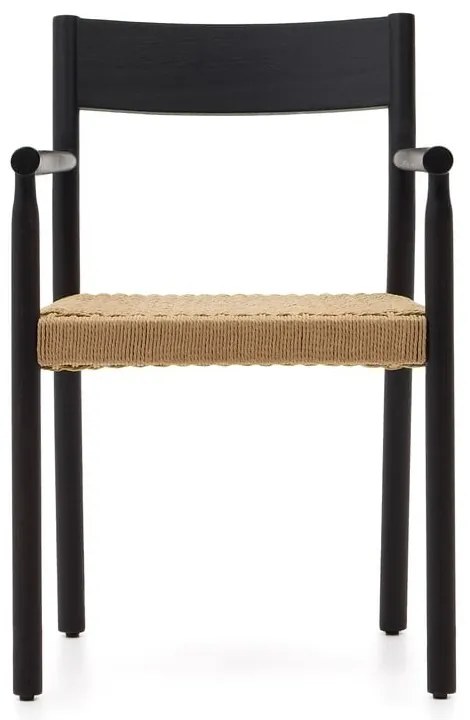 Čierna/v prírodnej farbe jedálenská stolička z dubového dreva Yalia – Kave Home