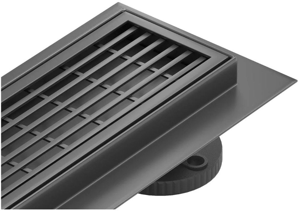 Sprchový žľab MAXMAX GRID BLACK - čierny