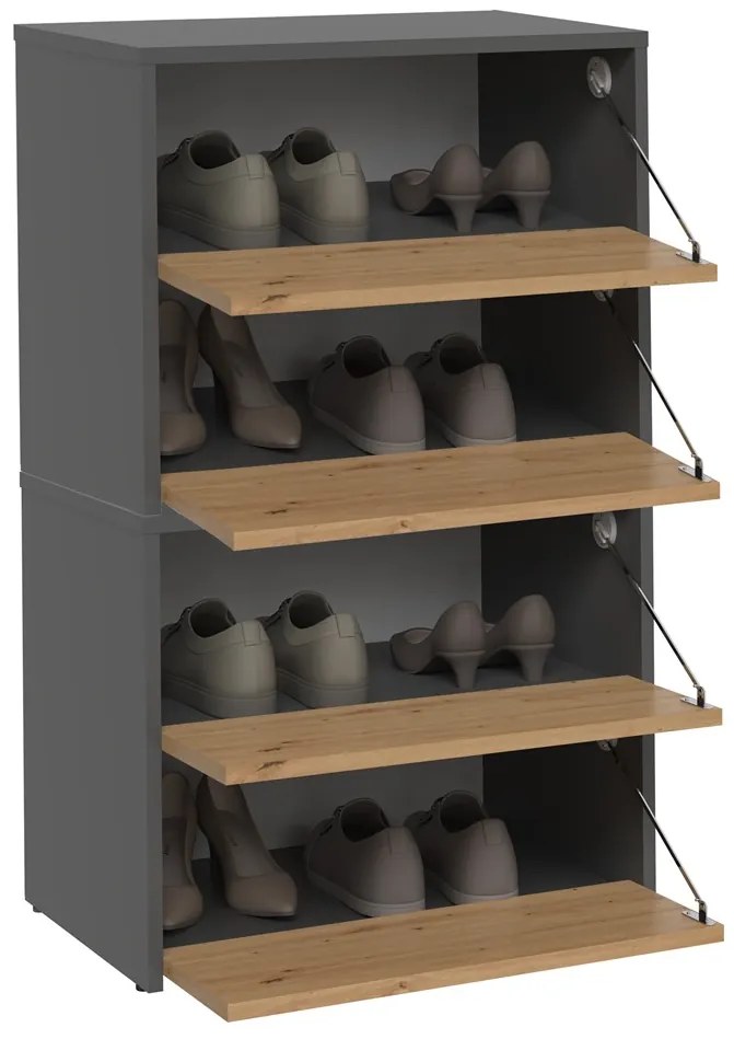 Botník MODO 88 cm antracit/dub remeselný