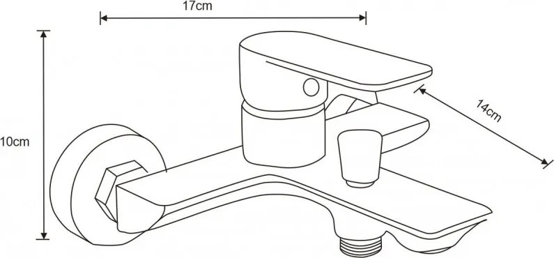 Mexen Alfa, nástenná vaňová batéria, biela-chrómová, 745730-02