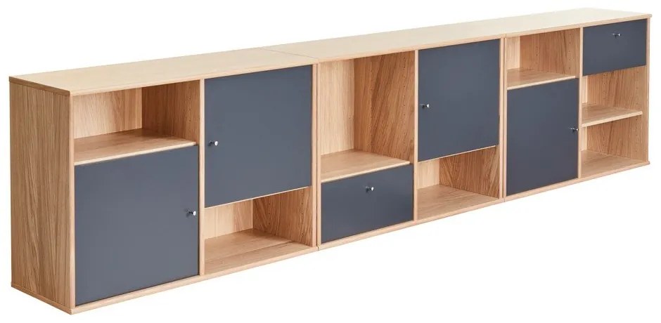 Čierna nízka komoda v dekore duba 267x61 cm Mistral - Hammel Furniture