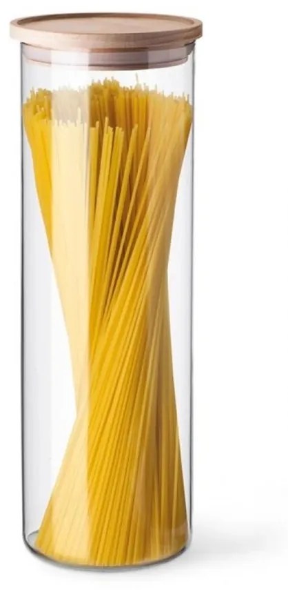 Simax 5132 sklenená dóza s dreveným viečkom, 1,8 l