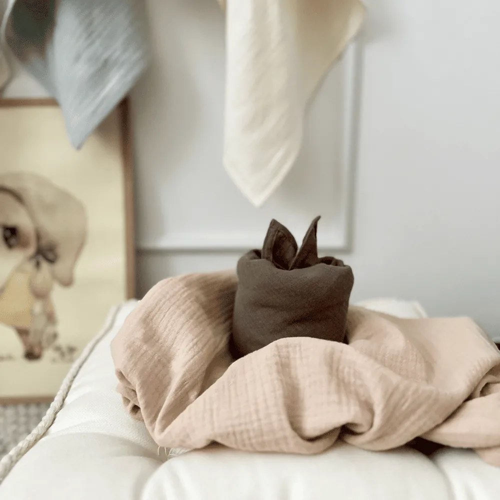 Mušelínová plienka z organickej bavlny čokoláda 70×70 cm