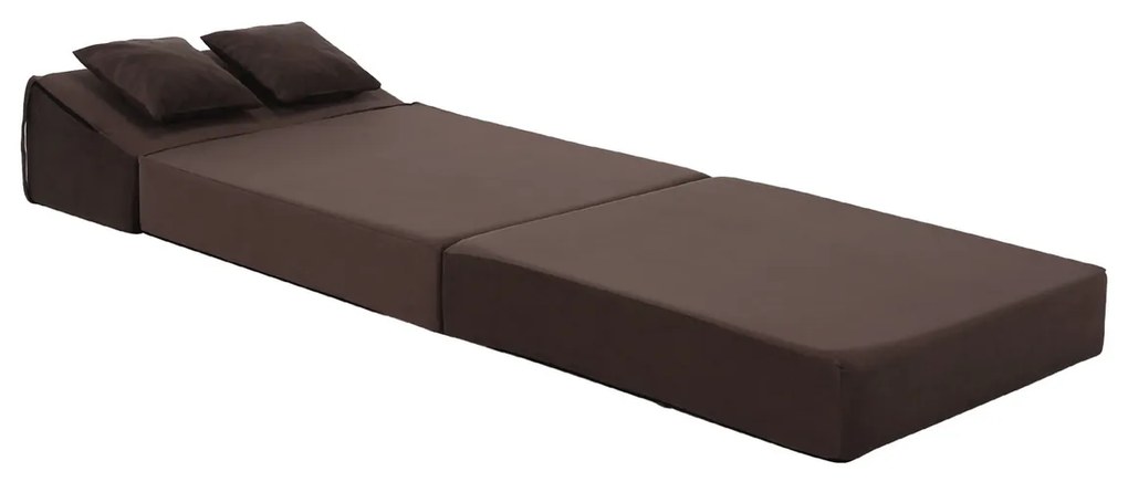 Skladacie kreslo/matrac PELOS, hnedá
