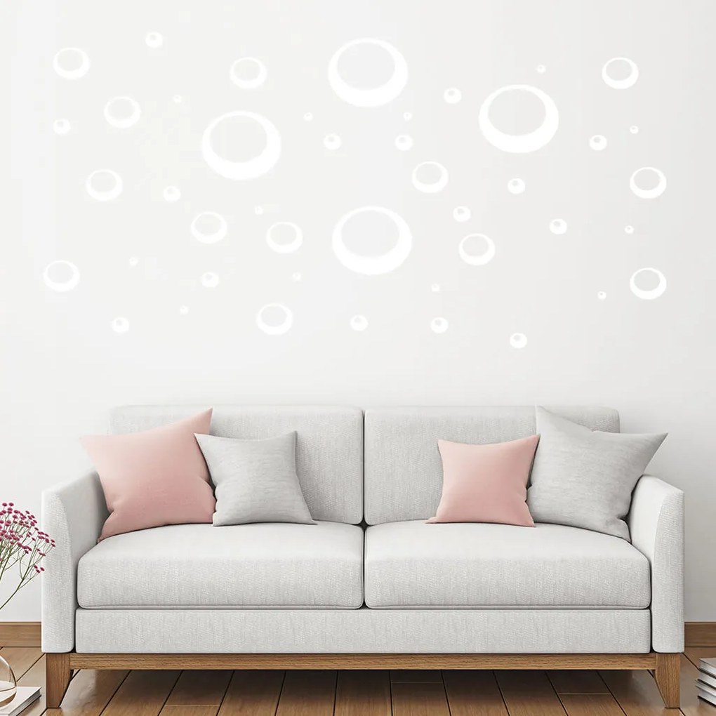 Veselá Stena Samolepka Bubliny Farba: šedá, Veľkosť: 60 x 70 cm