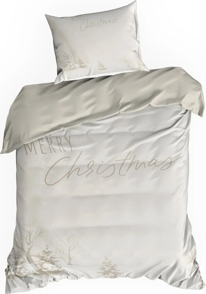 VIANOČNÉ OBLIEČKY Z MIKROVLÁKNA SNOWFLAKE 200X220 CM, 2 KS 70X80 CM VZOROVANÉ