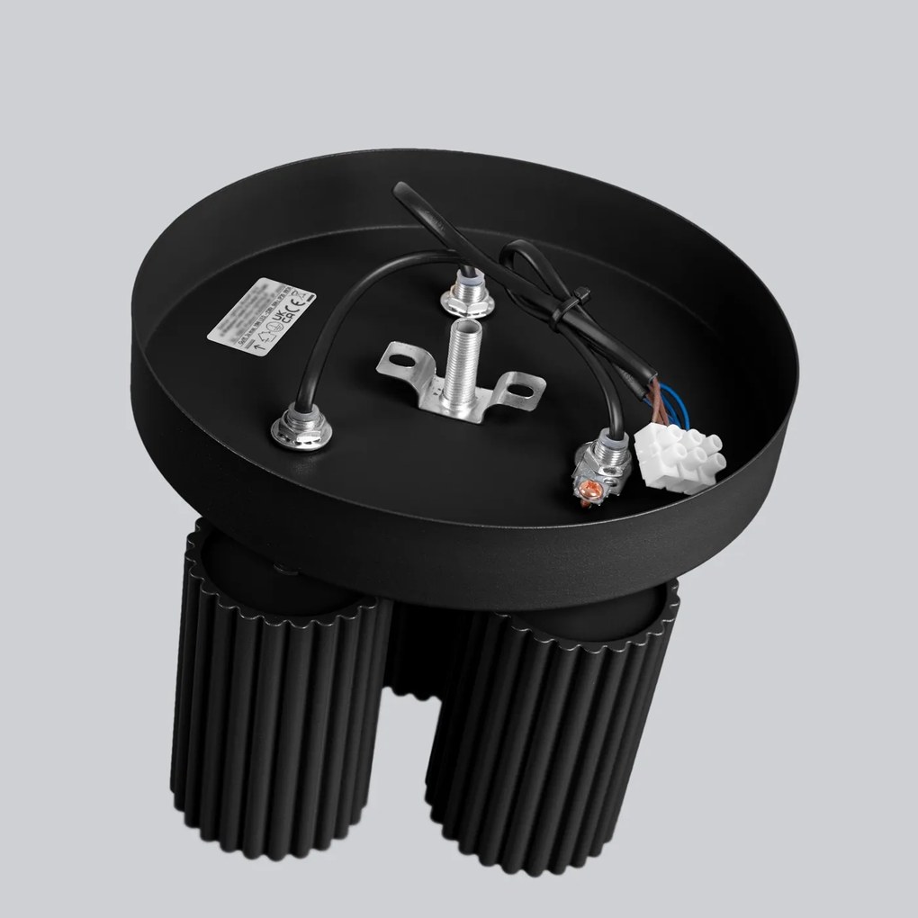 Stropné svietidlo Karbon, 3x čierne kovové tienidlo, (možnosť polohovania)