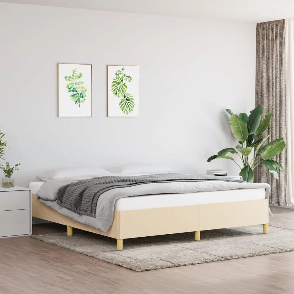 Rám na boxspring posteľ krémový 180x200 cm látka