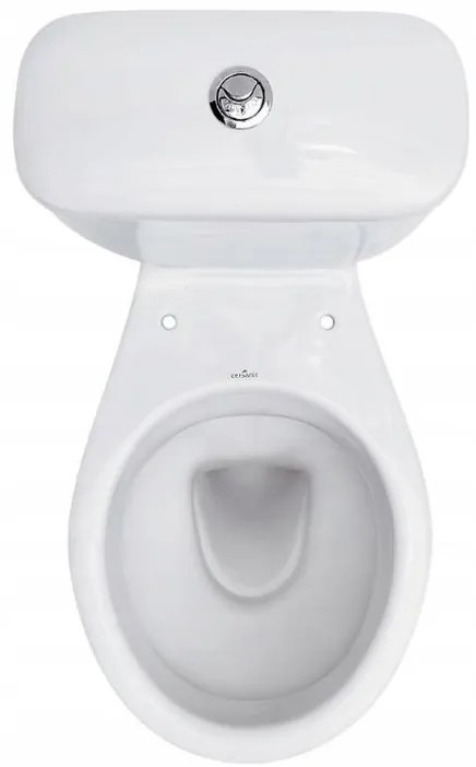 Cersanit President, kombi wc so splachovaním 3/6l, vertikálny odpad, prívod vody z boku nádrže a antibakteriálnym sedátkom z duroplastu, biela, K08-039