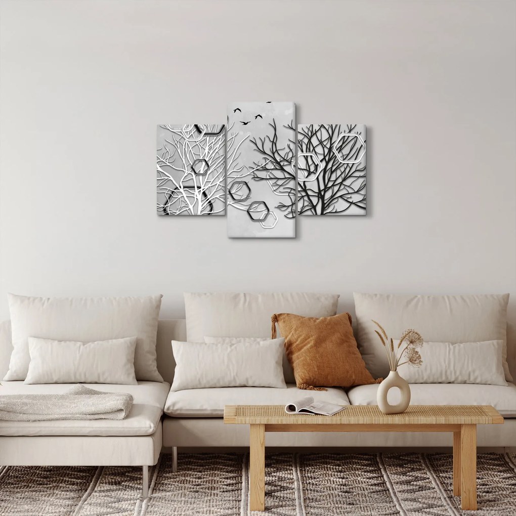 Abstraktný obraz so stromami (90x60 cm)
