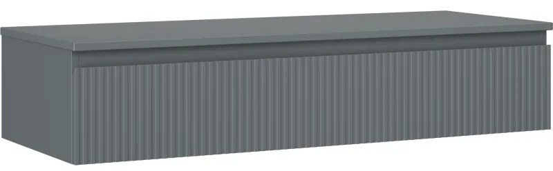 Mexen Rivel, kúpeľňová skrinka 120 cm s hornou časťou, 1 zásuvka, drážkovaná, grafit matná - 91A20-12023-1-BFC66