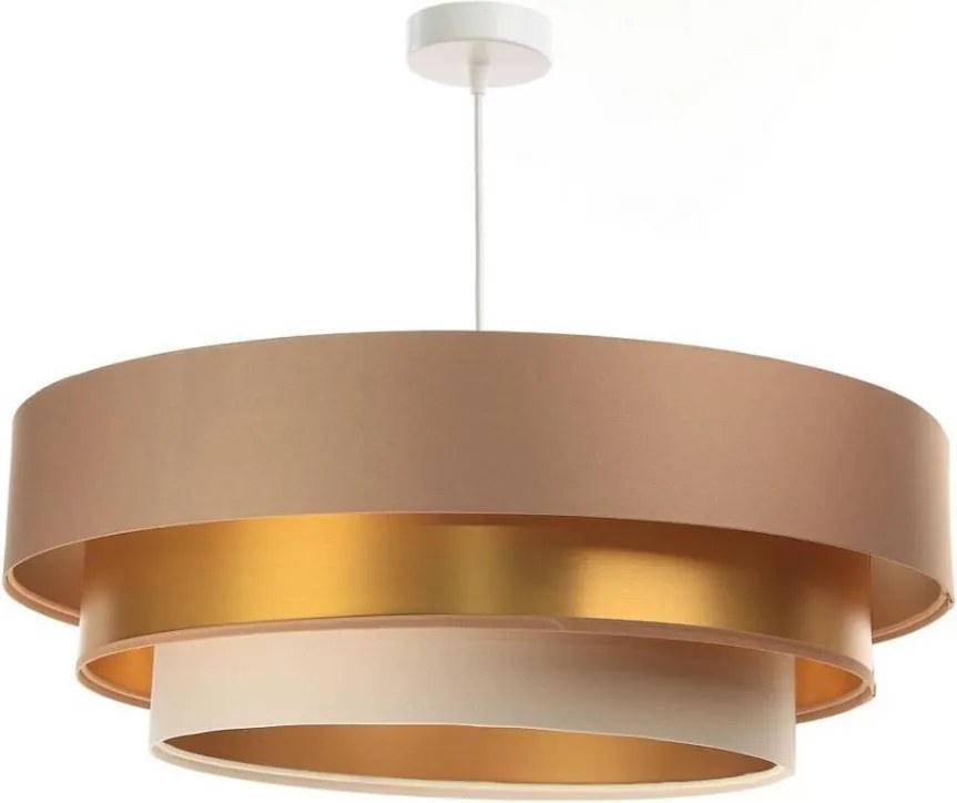 Luster na lanku TRINITI 1xE27/60W/230V béžová/zlatá